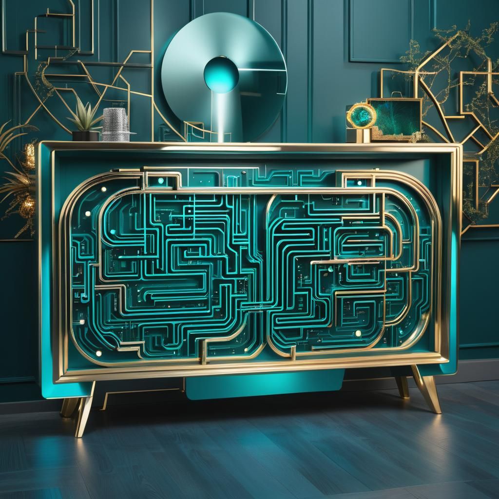 Synthwave Arcology Maze with Chrome Accents