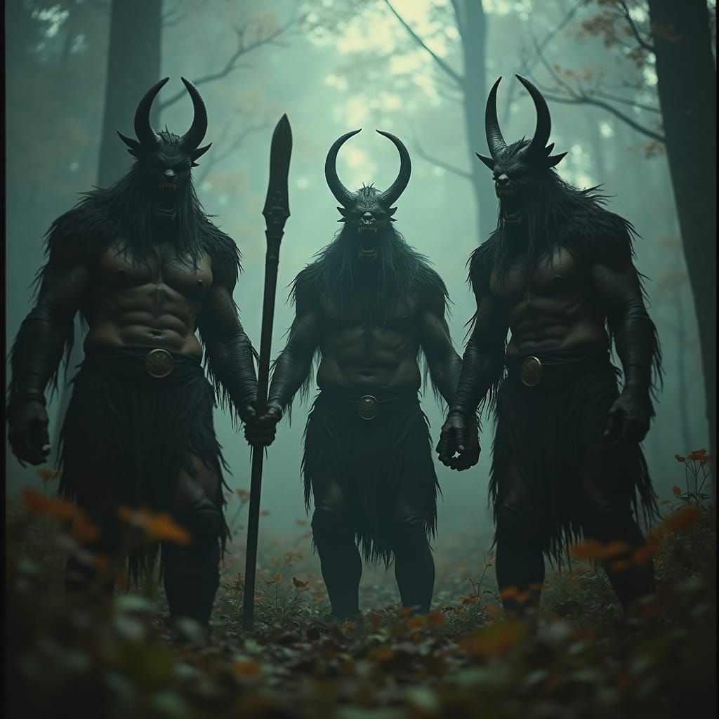 Cinematic Film Still of a Giant Wolven Warrior