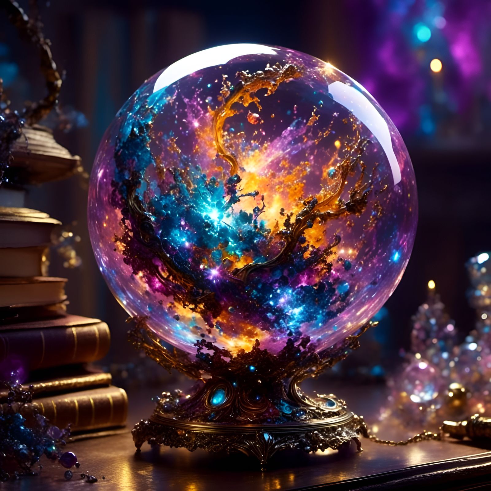 Prismatic Fantasy Orb in Purple Aesthetic