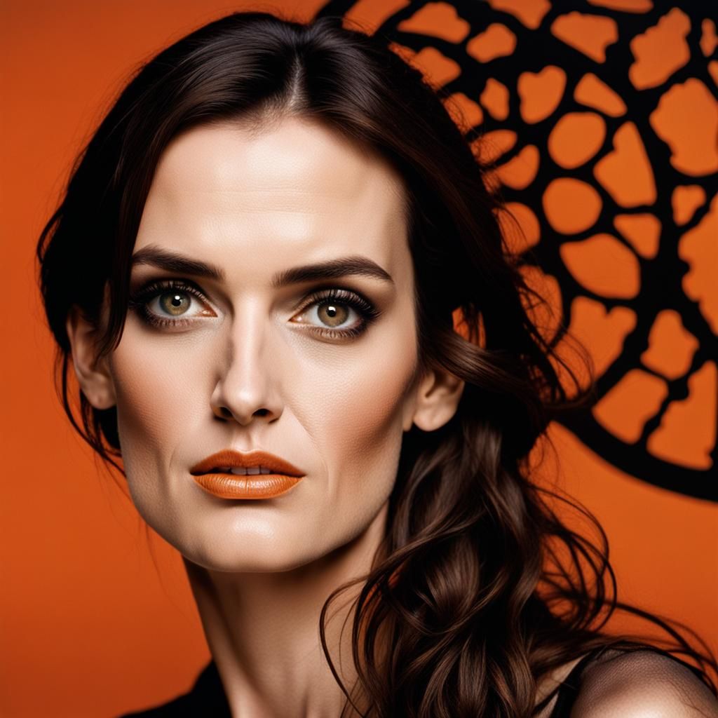 Striking Portrait in Studio Lighting with Bokeh