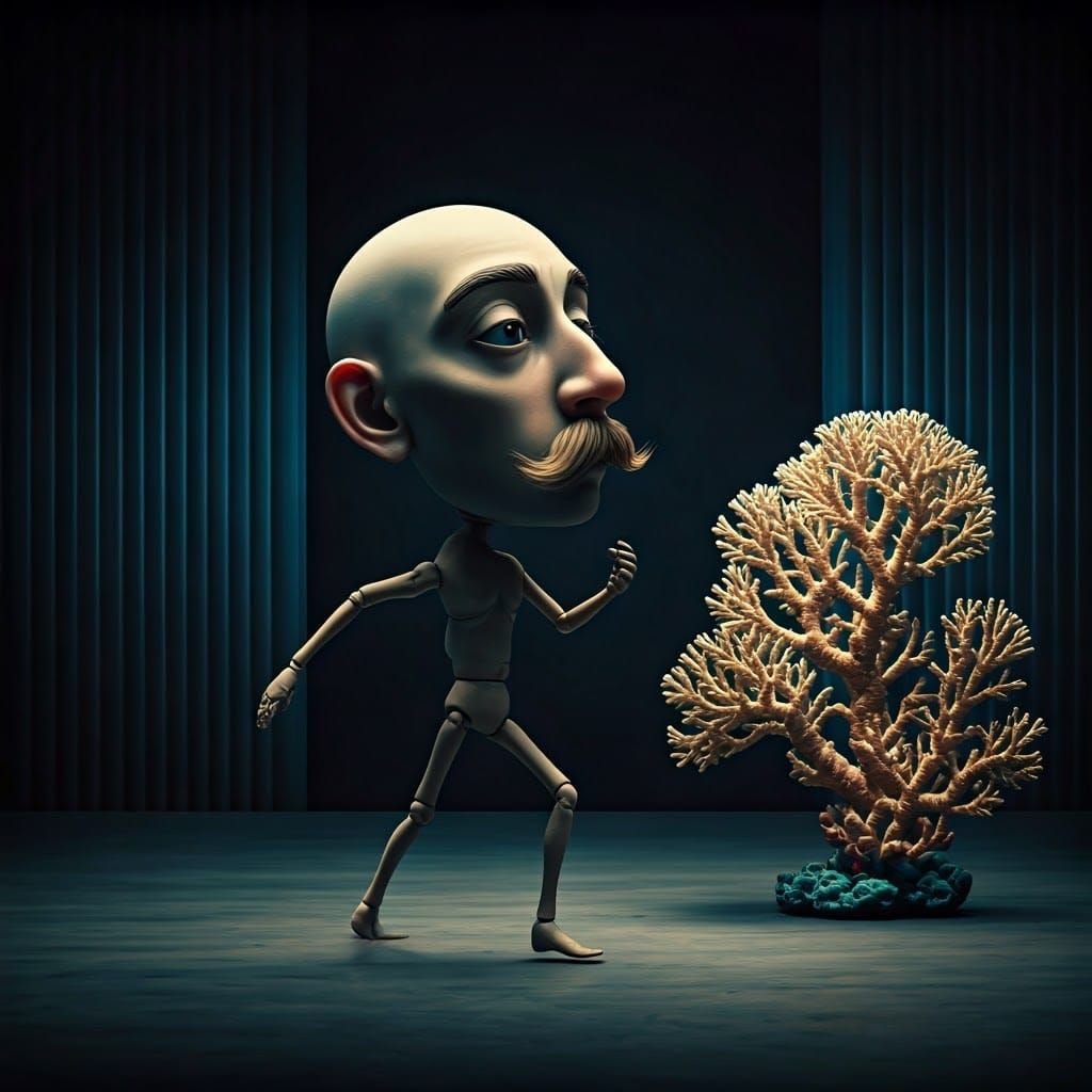 Ethereal Mosaic Men in a Modern Artistic Dream