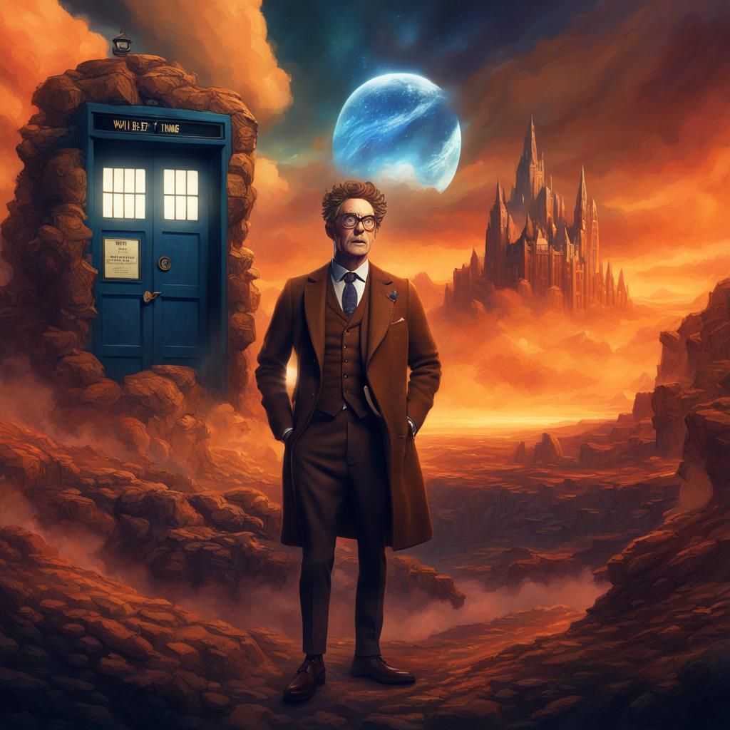 Scottish Man in Brown Suit on Television