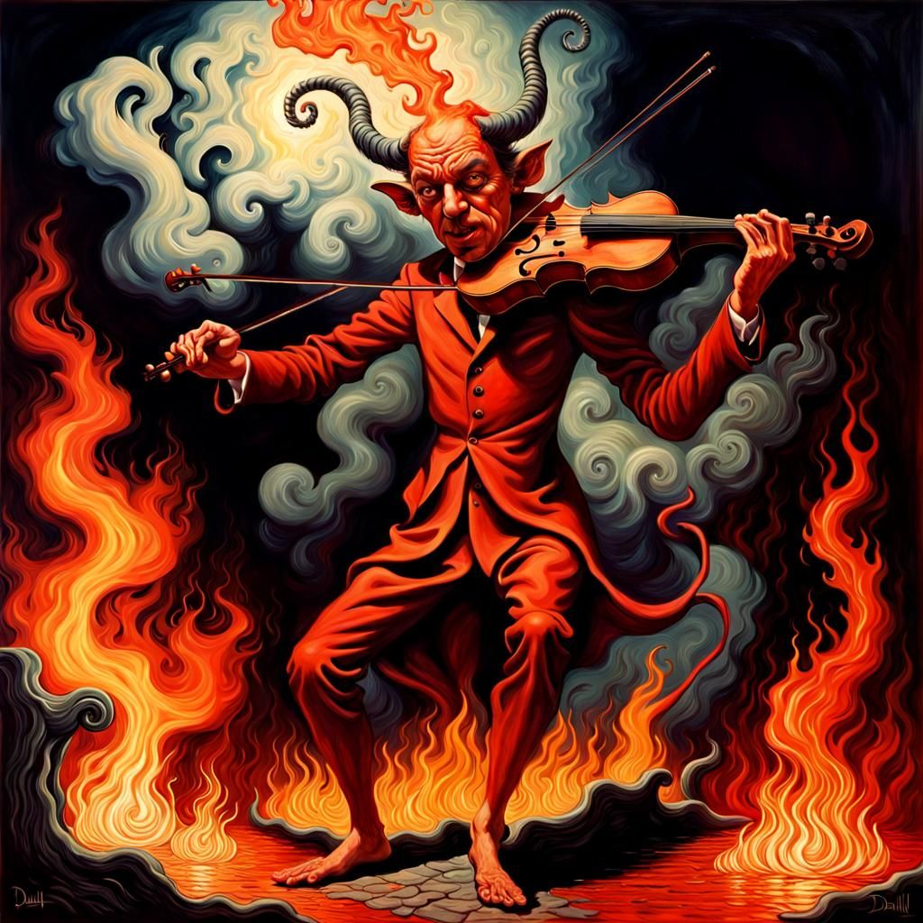 Devil's Dance: A Surreal Horror in Oil