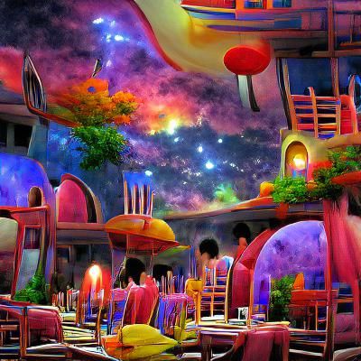 Colorful Fantasy Restaurant at the End of the Universe