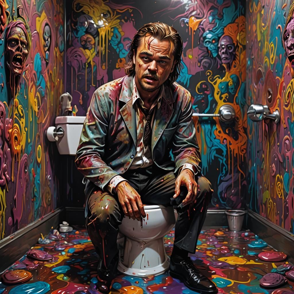 Zombie Leonardo Di Caprio Psychedelic Art