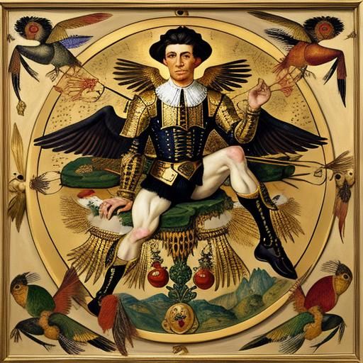 Seven-Legged Trout with Wings, in Portrait Style