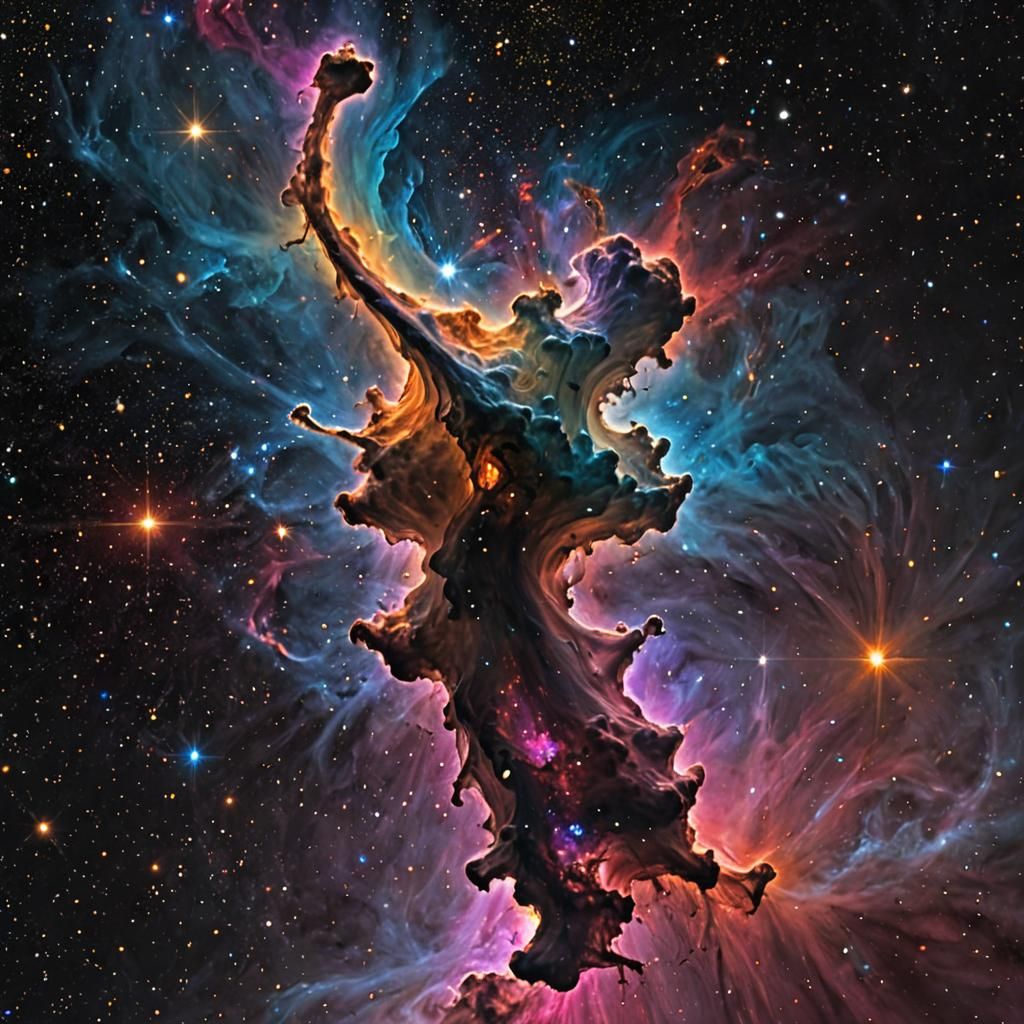 Colorful Nebula Reveals Stars as Graffiti Art