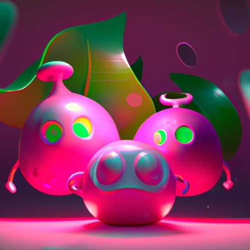 Playful Doomlings with Heat Vision in 3D Style