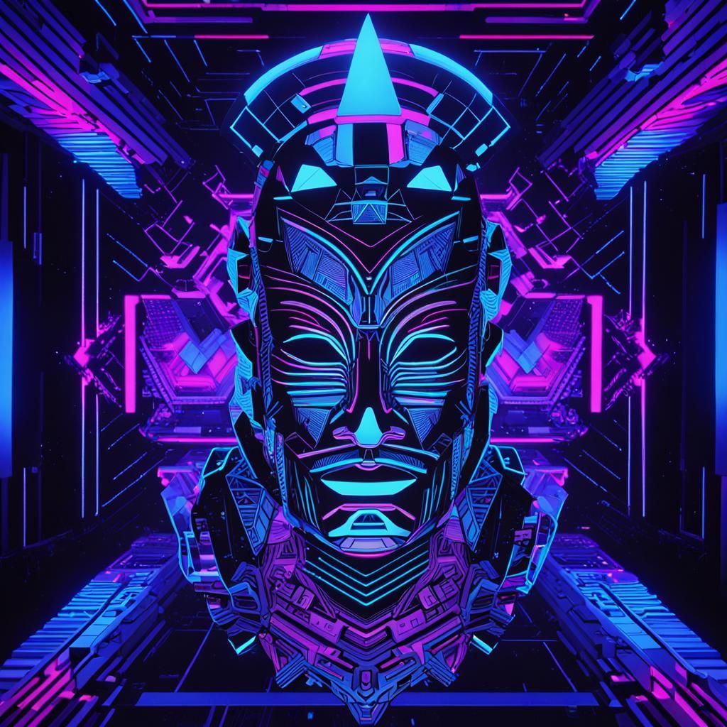 UV Blacklight DJ in Geometric Matrix Nightclub