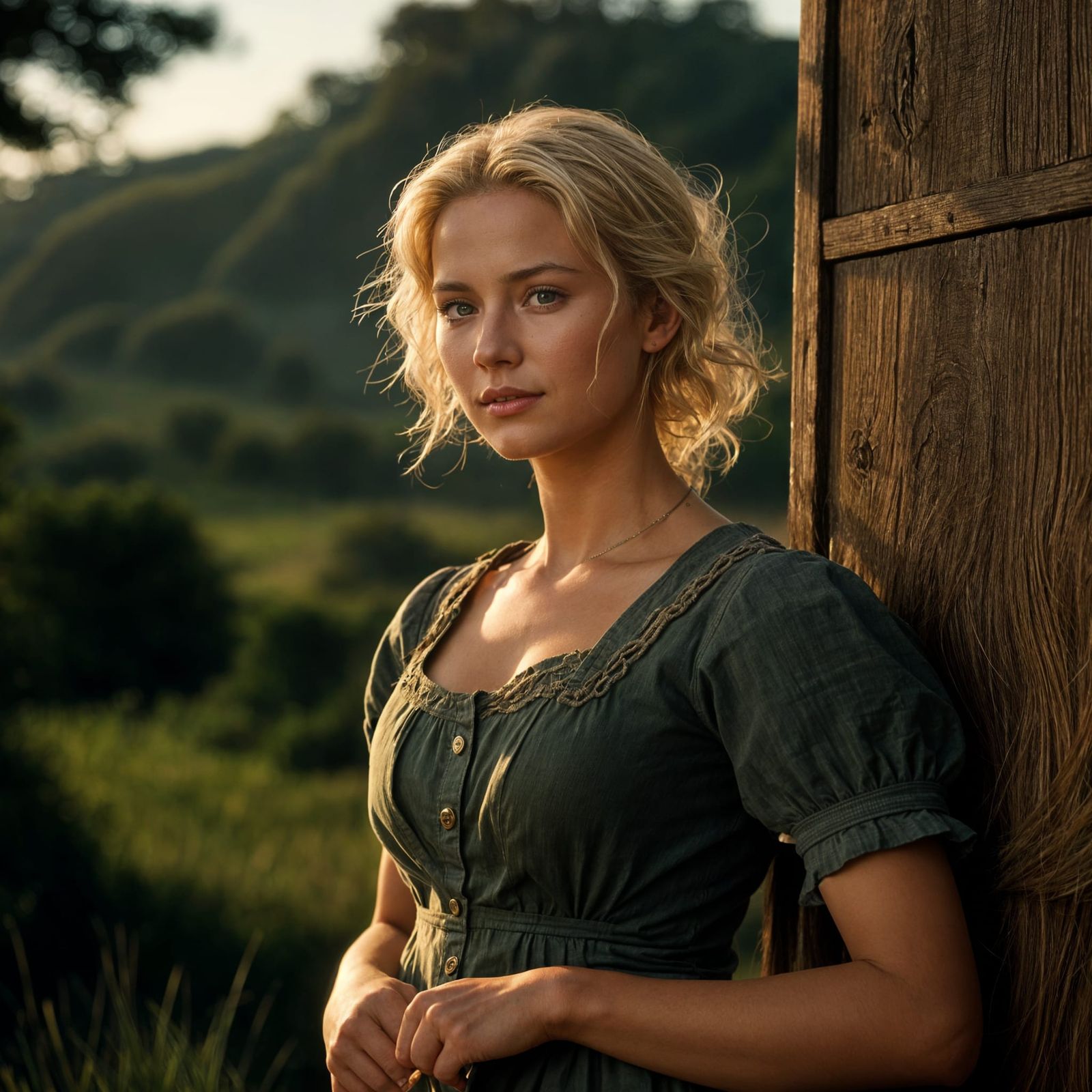 Happy Blonde Actress in Hollywood: Hyperrealistic Portrait