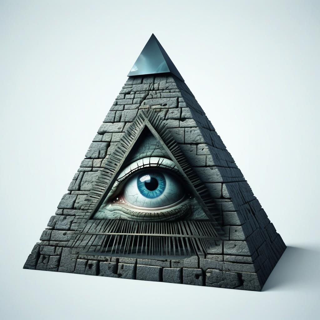 Creepy Triangular Pyramid with Central Eye