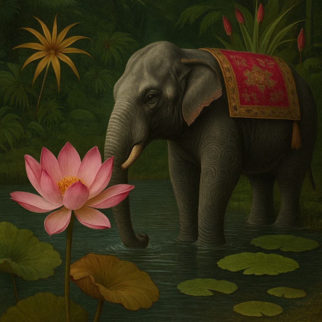 Lotus Blooms in Rainforest Glory