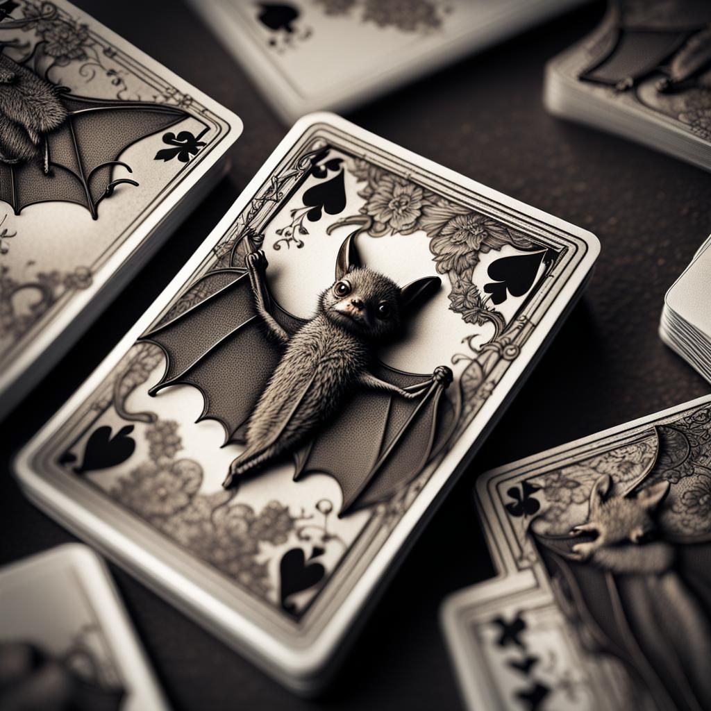 Hyperrealistic Bats Play Cards in Cinematic Style