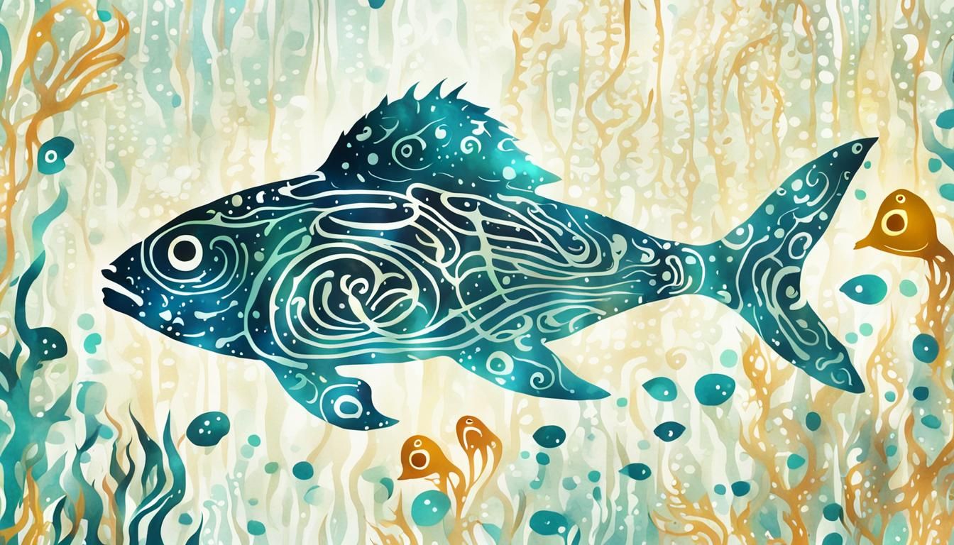 Glowing Fish in Underwater Kelp Forest