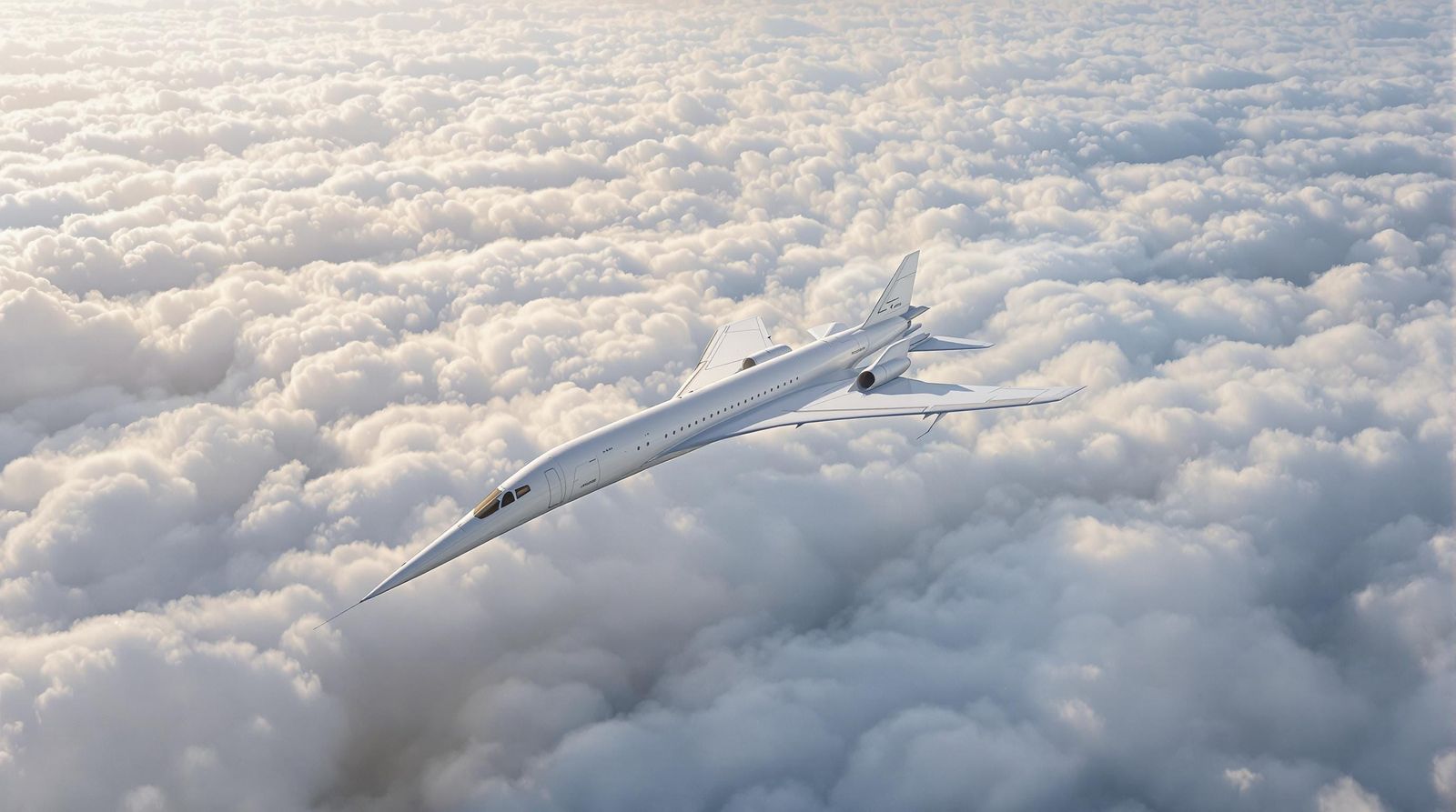 Concorde Jet Flying Over Cloudscape