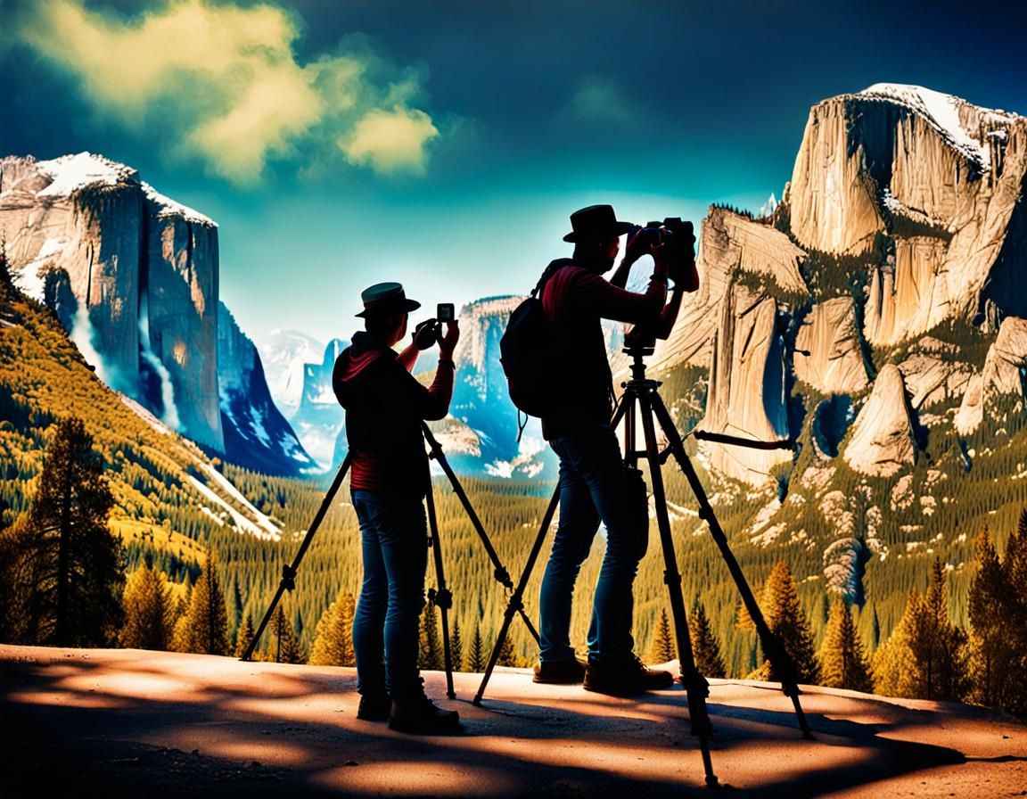 Yosemite Photographer with Antique Camera