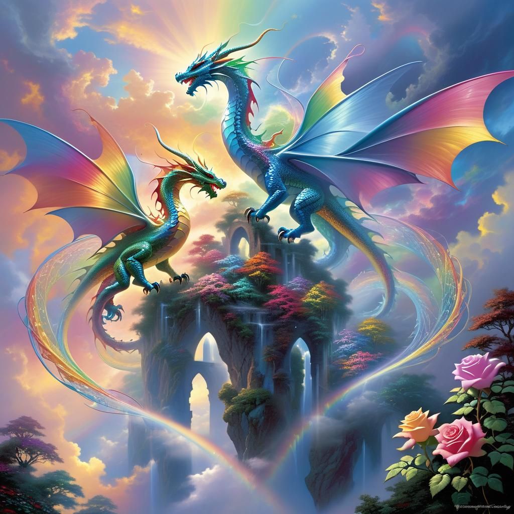 String Art: Roses and Fractal Dragons