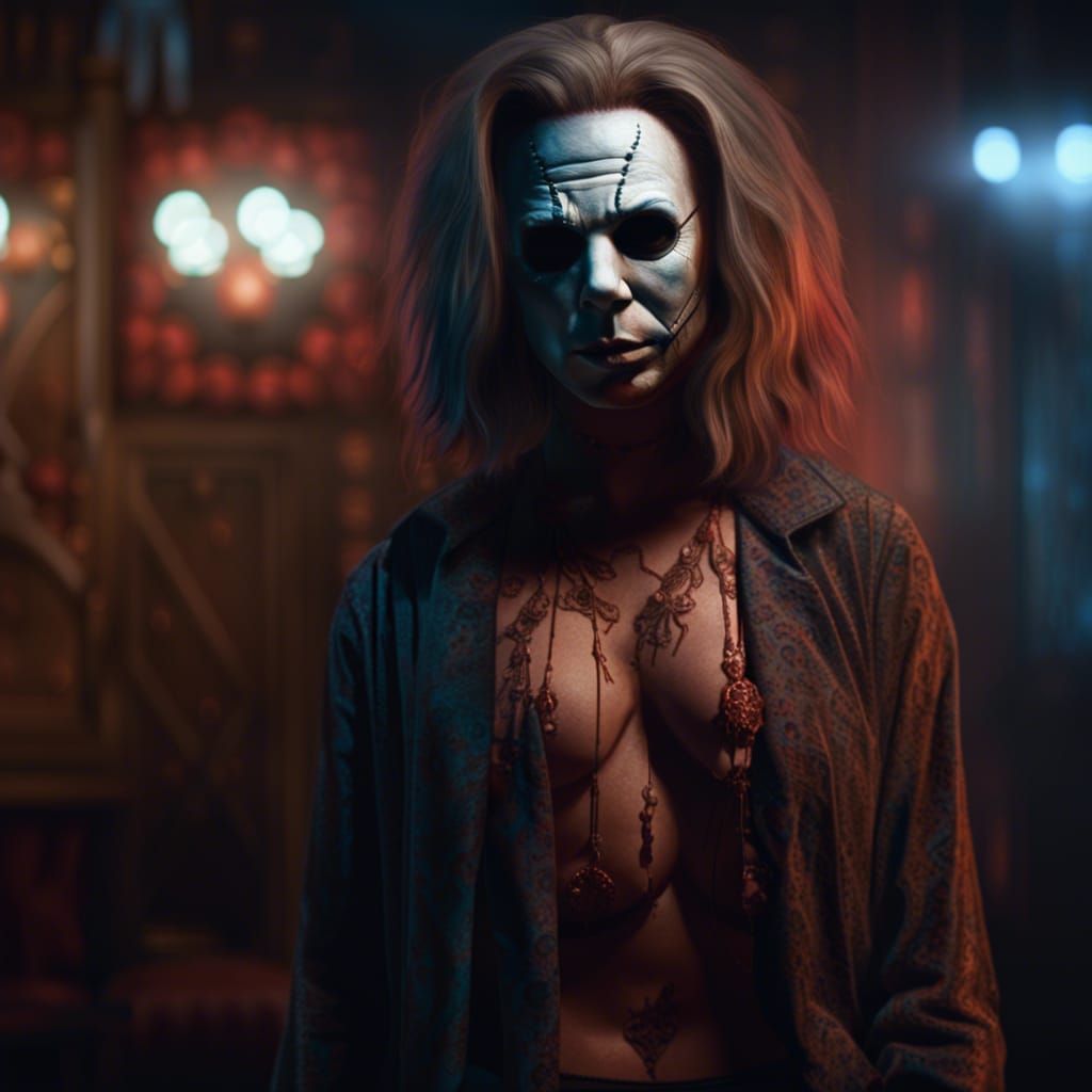 Female Michael Myers as Exotic Dancer