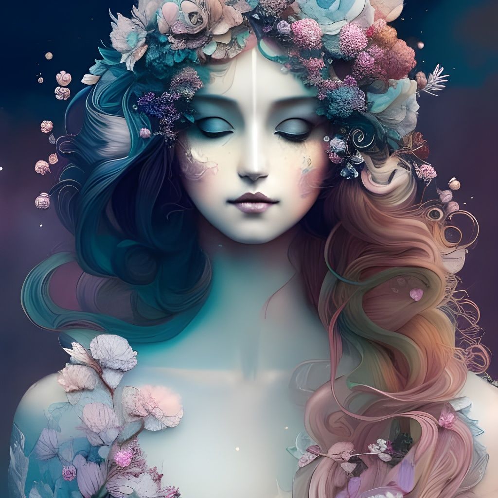 Beautiful Fairy Girl in Neo Victorian Collage Art