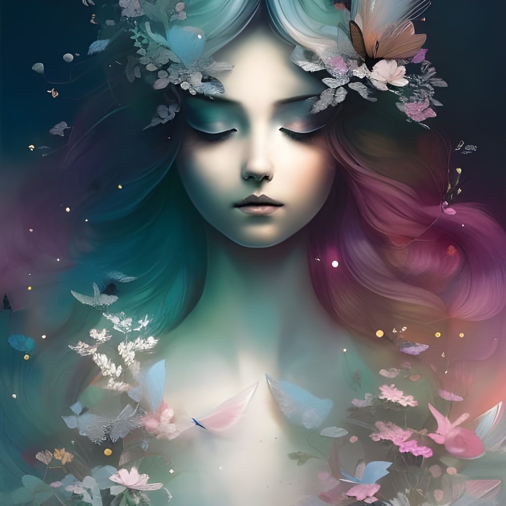 Beautiful Fairy Girl in Neo-Victorian Style