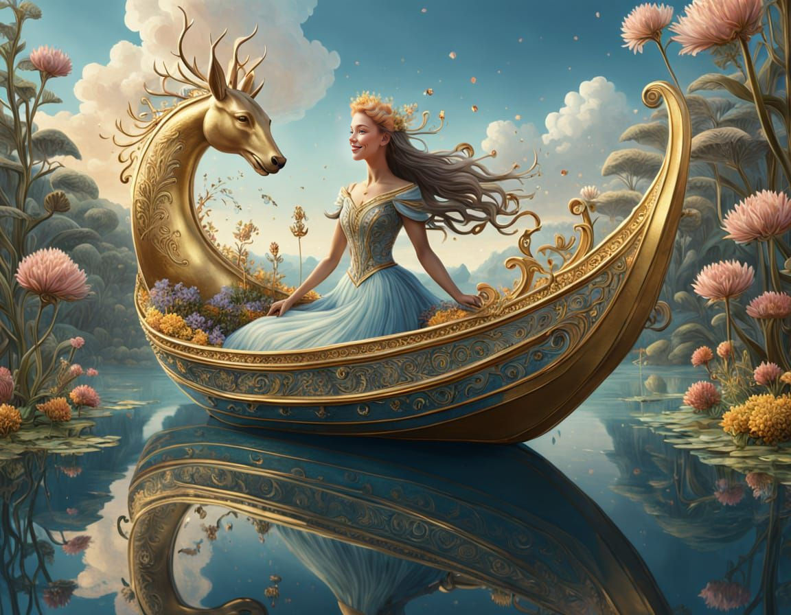 Ethereal Woman Amidst Giant Australian Wildflowers