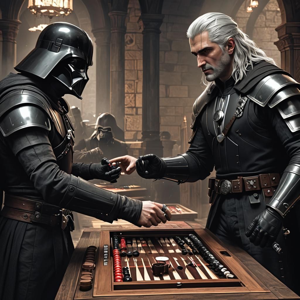 Geralt of Rivia and Darth Vader Play Backgammon