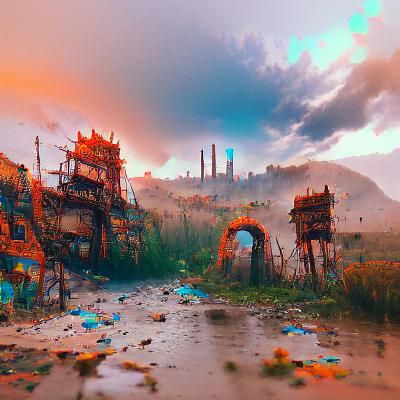 Detailed Post-Apocalyptic Matte Painting in Unreal Engine