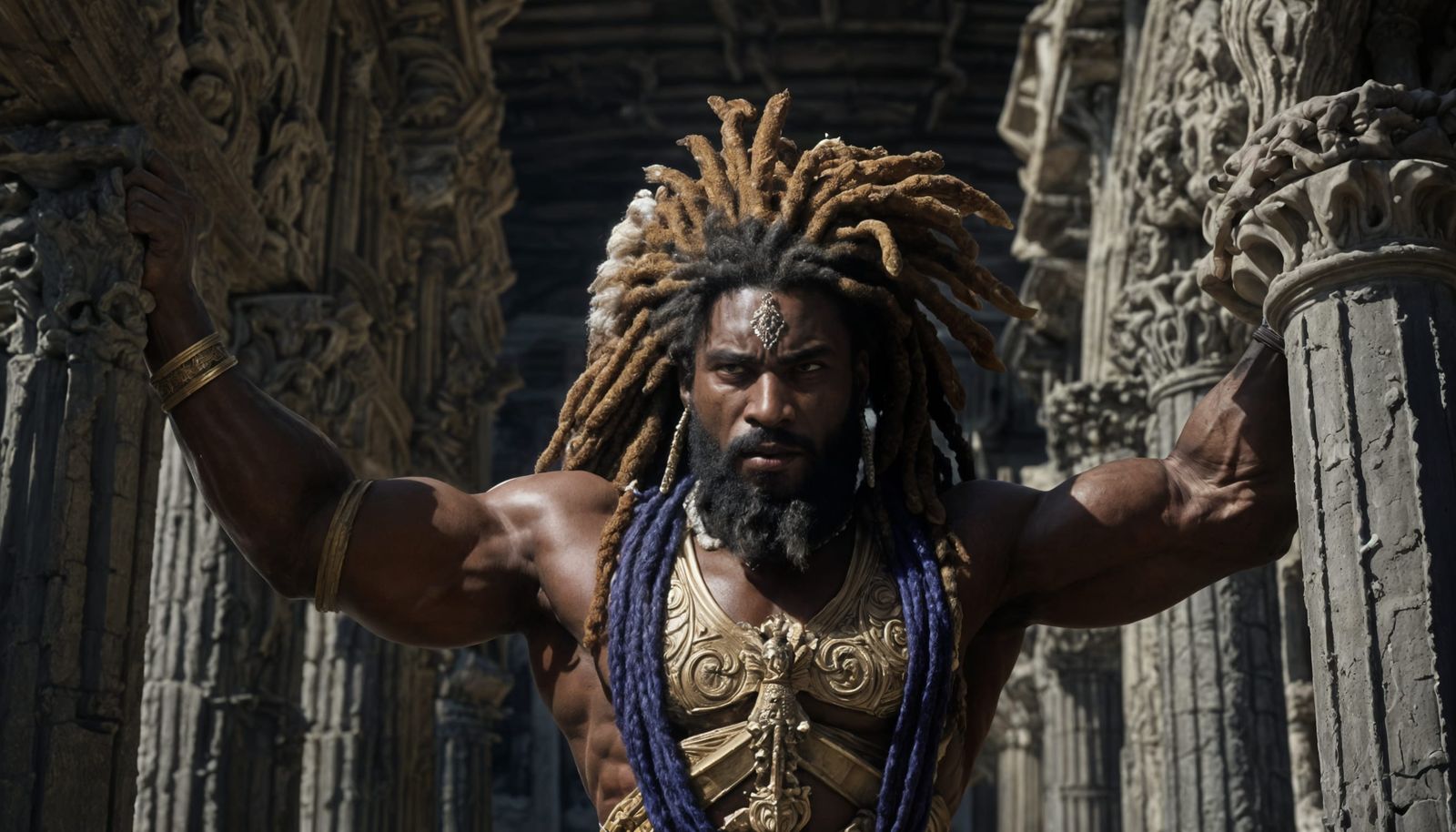 Strong Samson Defies Philistine Palace