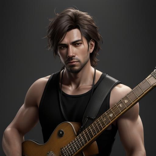 Detailed Portrait of a Guitarist in Unreal Engine
