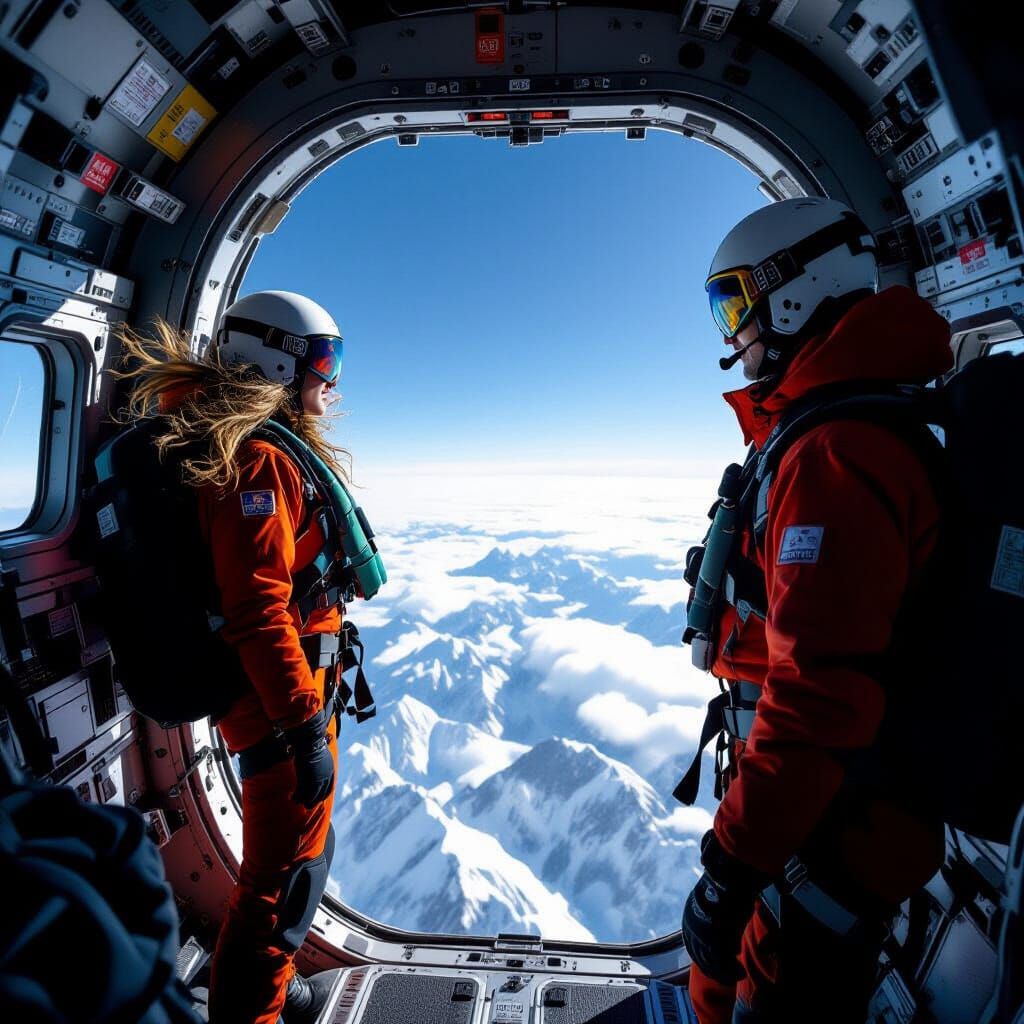 Skydiver Ready to Jump, Adventure Photography Style