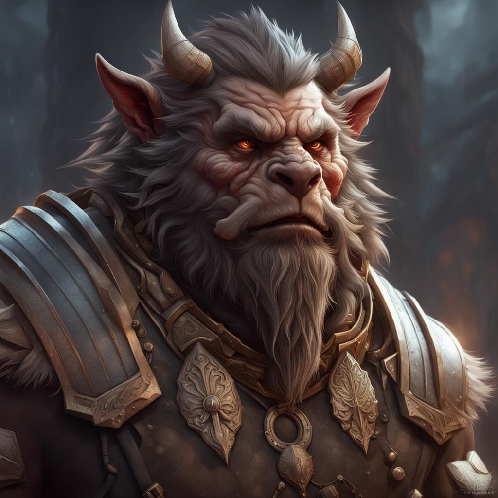 Detailed Bugbear Bodyguard Portrait in Hyperrealistic Style