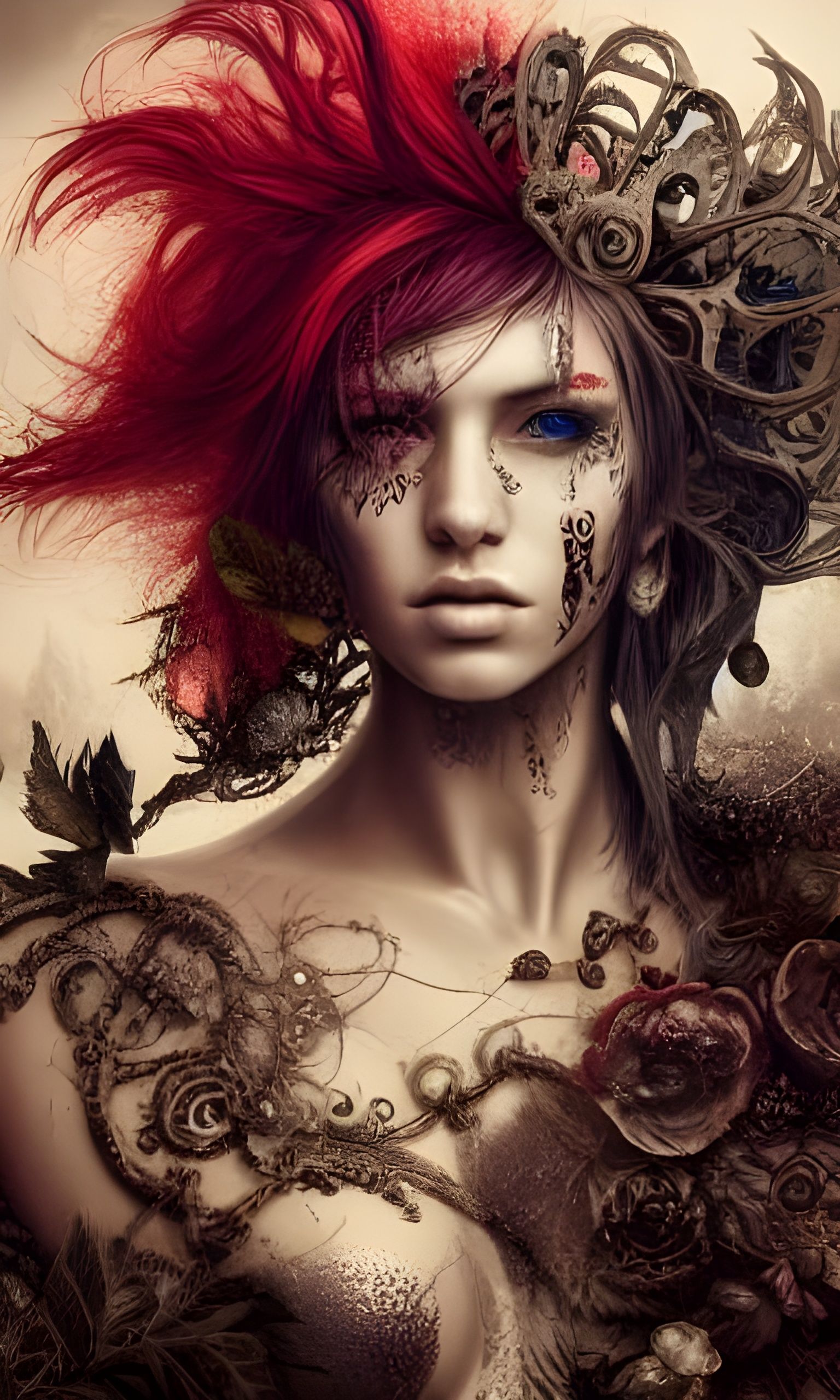 Punk Enchantress in a Hyper-Detailed Digital Illustration