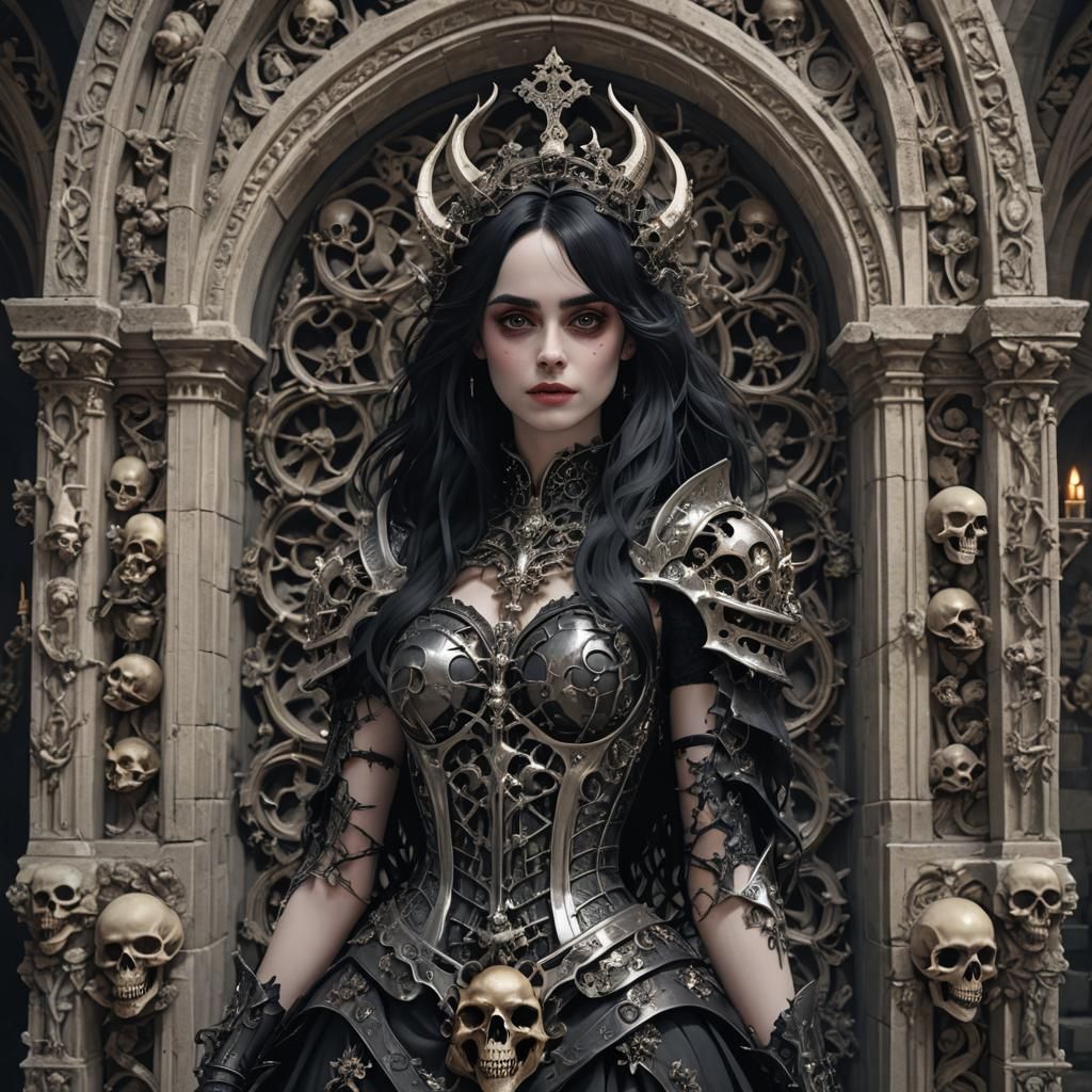 Gothic Krysten Ritter as Demoness in 3D Anime Art