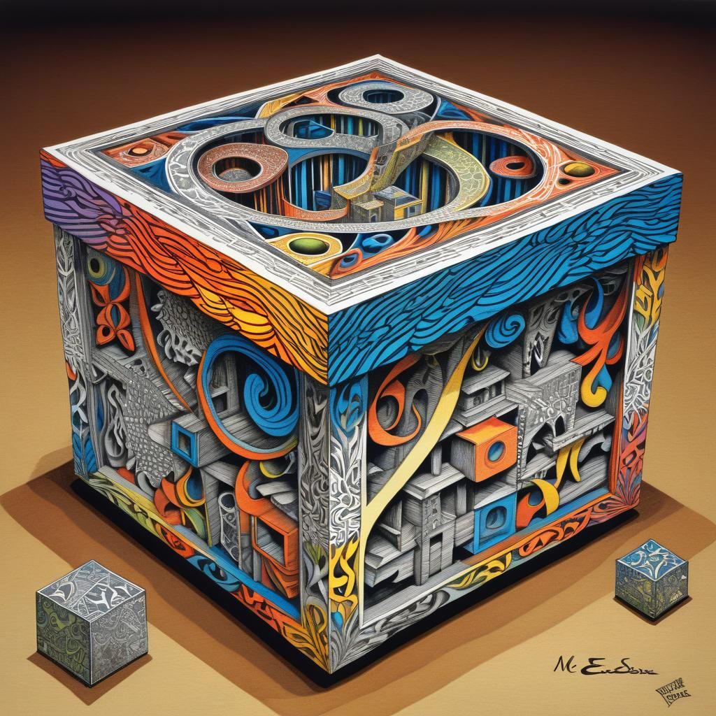 Colorful Zendoodle Illustration of Pandora's Box