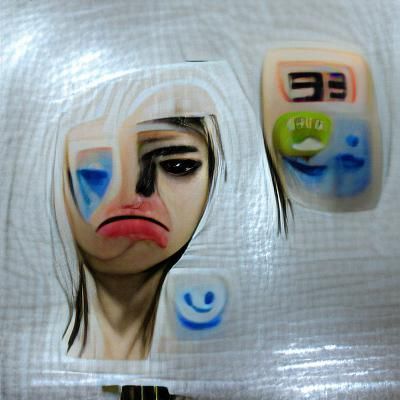 Sad Girl Face Emotion Art