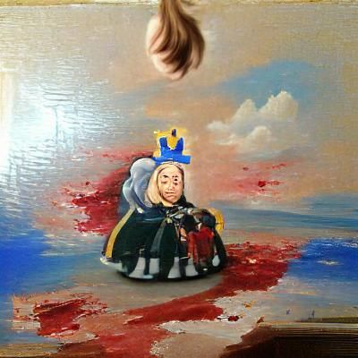Queen Mother's Grim Justice: An Oil Painting