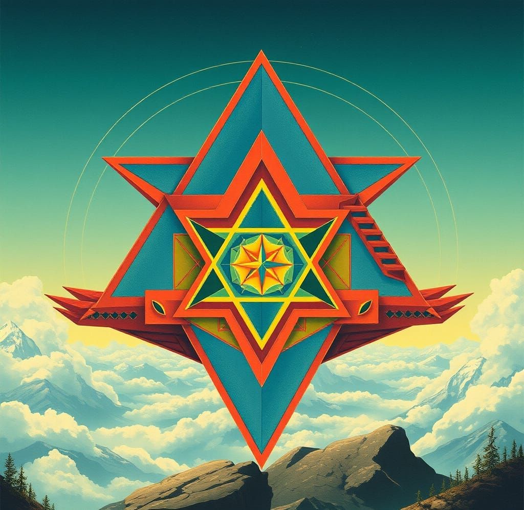 Geometric Male Figures: An AI Interpretation