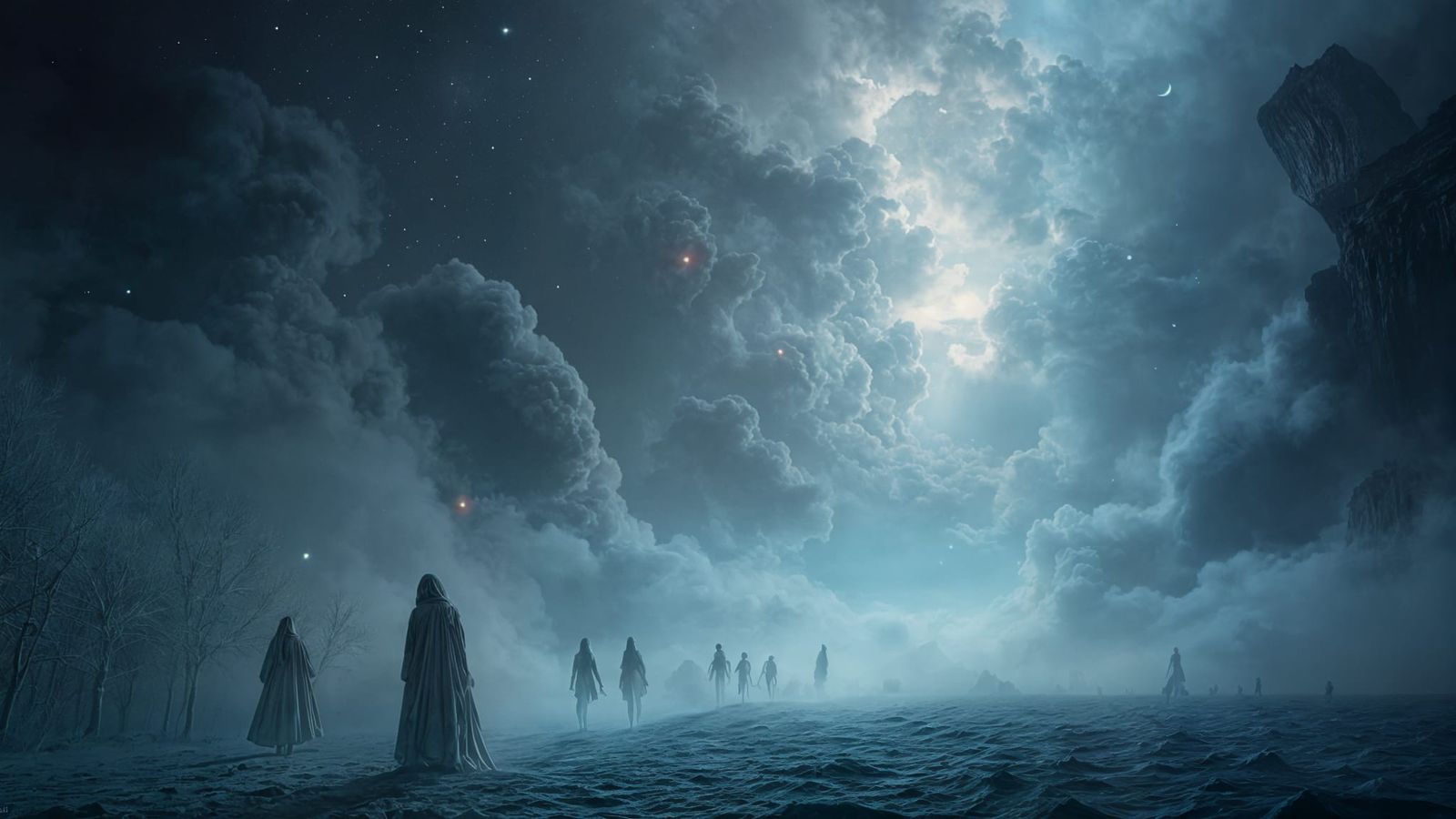 Ethereal Otherworldly Art with Ghostly Figures