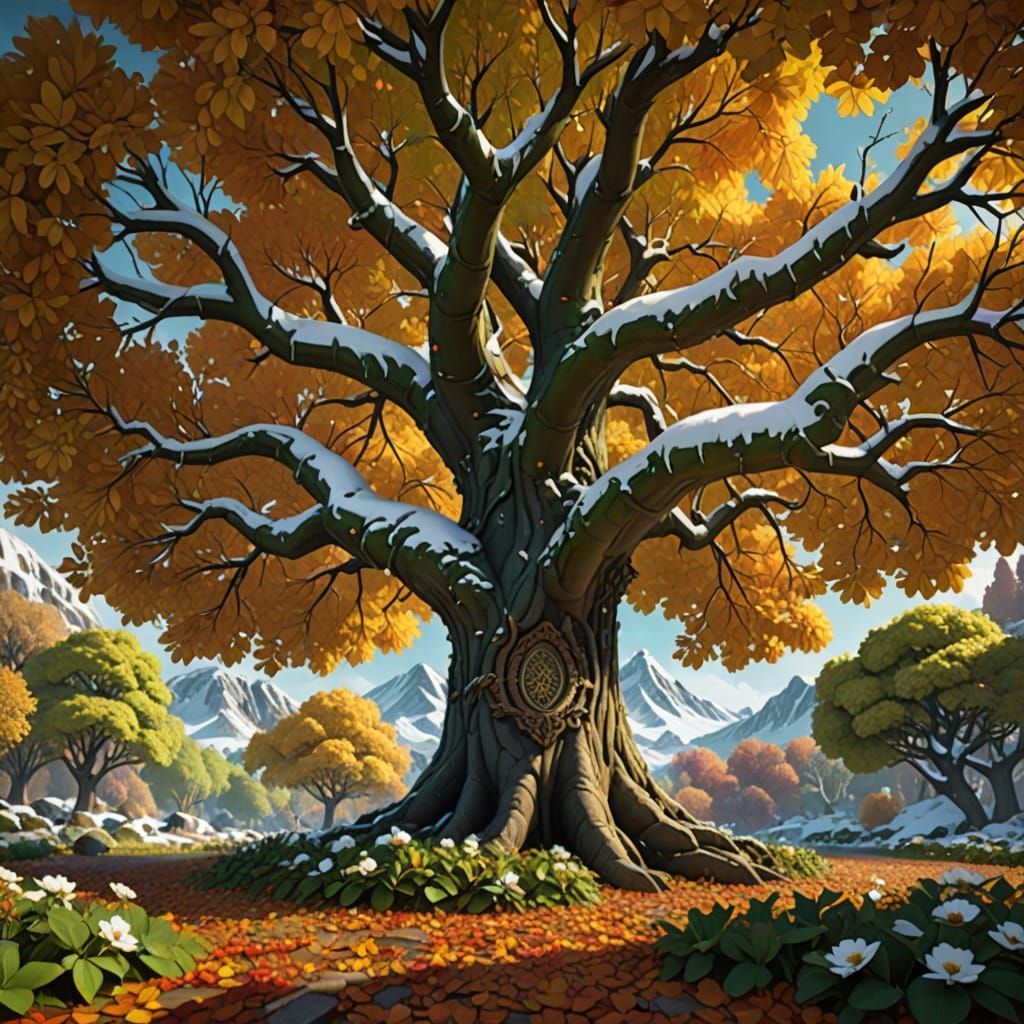 Fantastical Tree with Seasons in Harmony