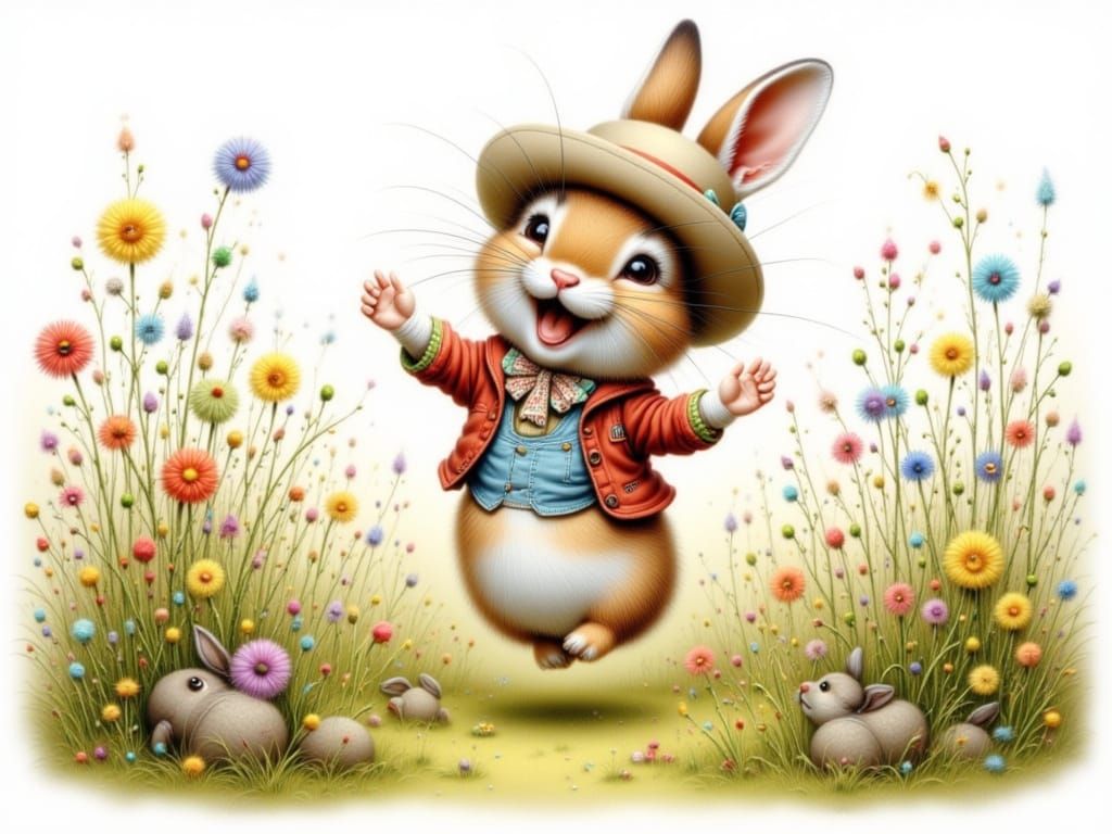 <lora:Children Fun:1.0> Laughing Bunny of Beatrix potter