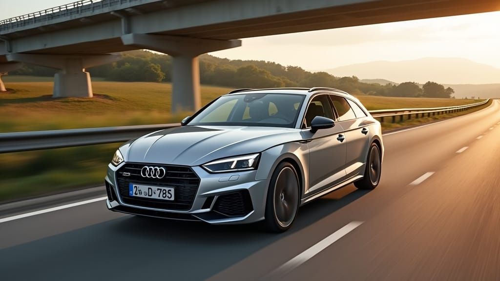 Audi A5 Station Wagon Speeding on Highway