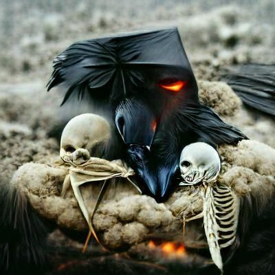 Black Crow Cloaked by Death