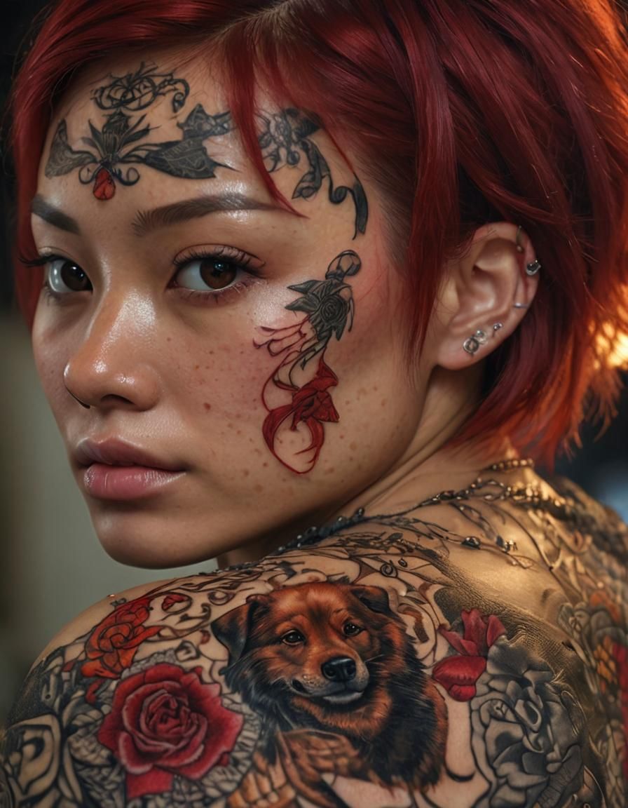 Embroidered Puppy Tattoo Portrait