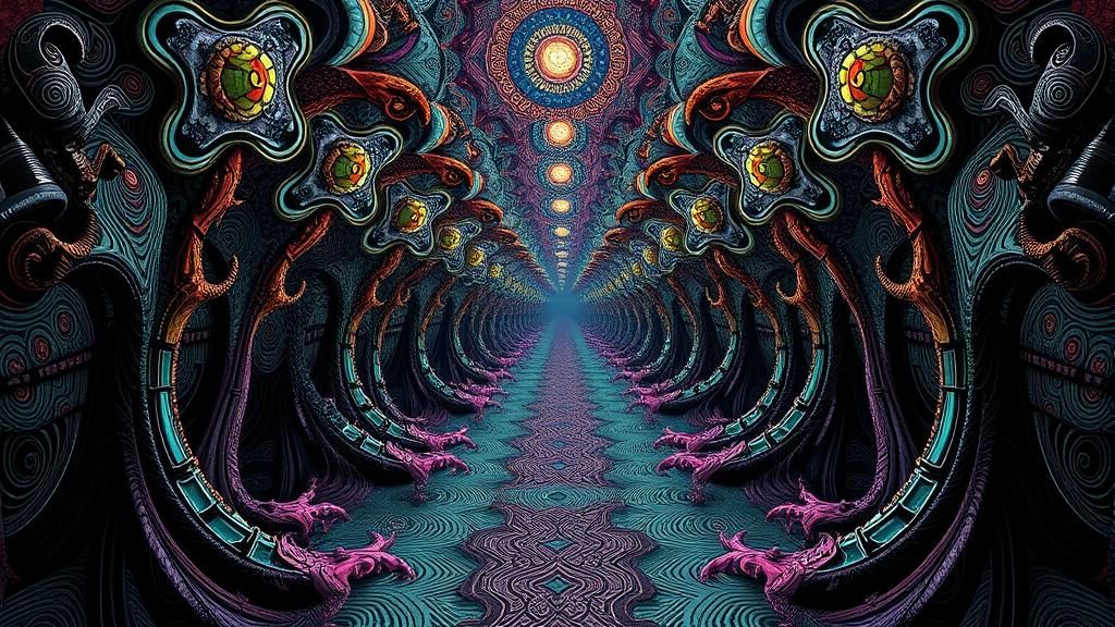 Surreal Fantasy Portrait in MC Escher Style