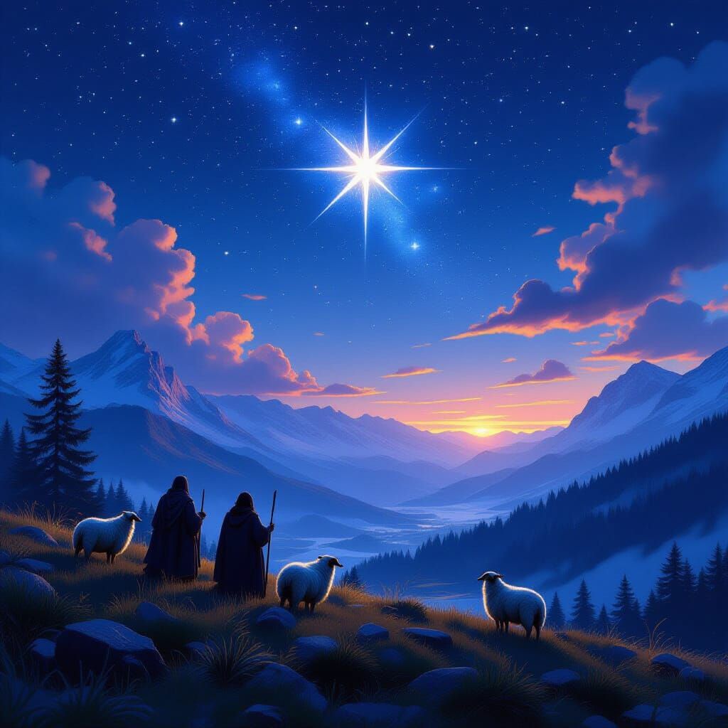 Shepherds Witnessing a Celestial Event
