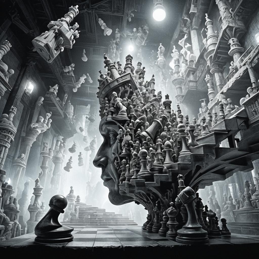 Surreal Unusual Chess Boards Puzzle Art Games Uncanny Valley...