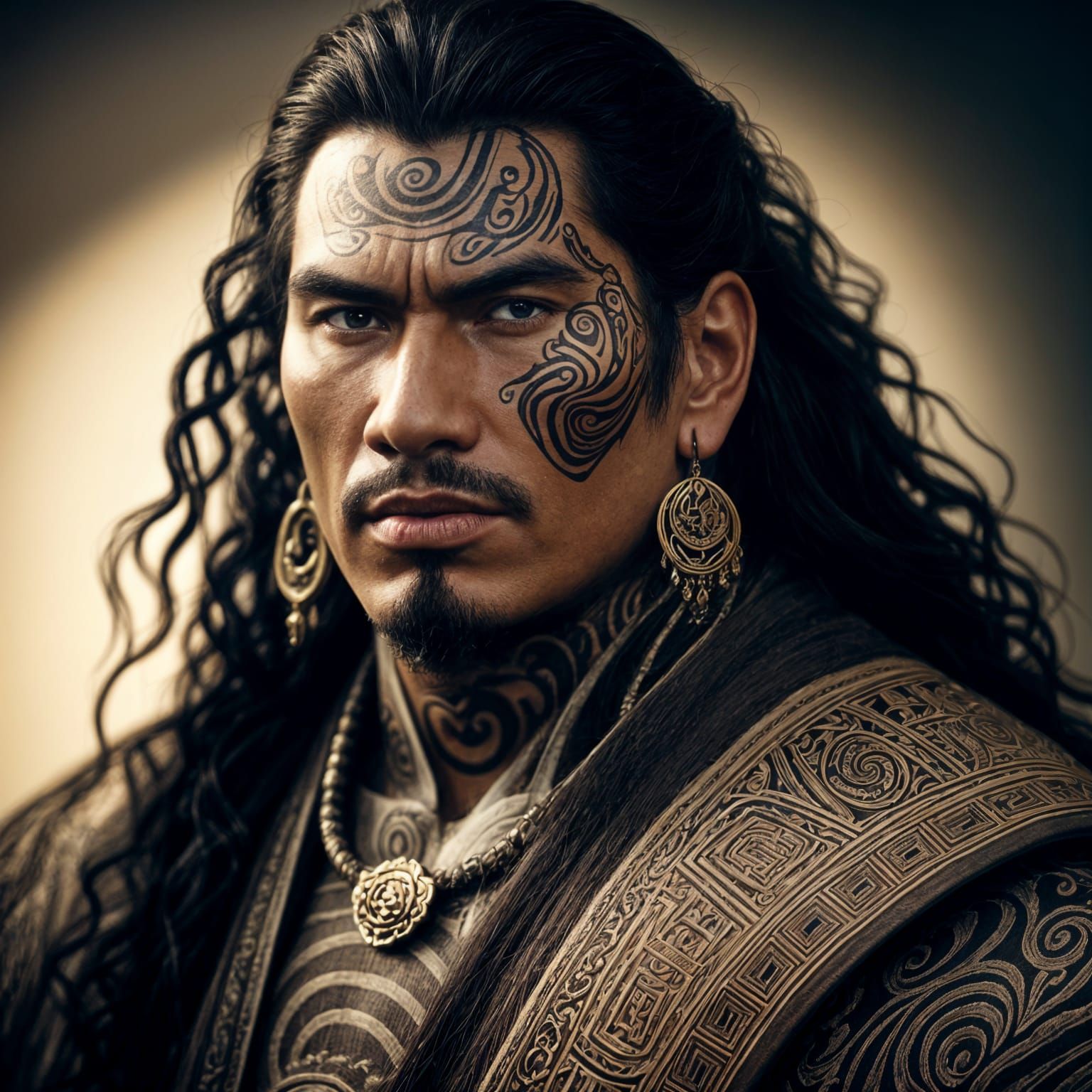 Elegant Portrait of a Maori Nobleman
