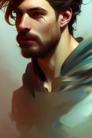 Charming Man Portrait in Fantasy Style