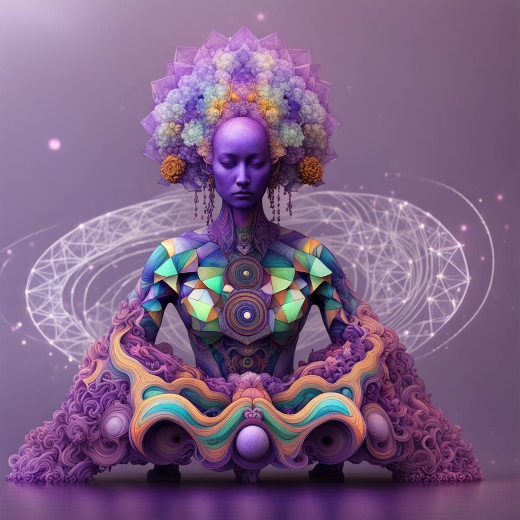 Quantum Zentangle with Refractionary Sugilite Design