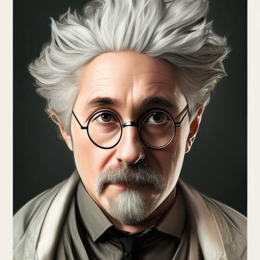 Harry Potter with Einstein Hair, Detailed Portrait